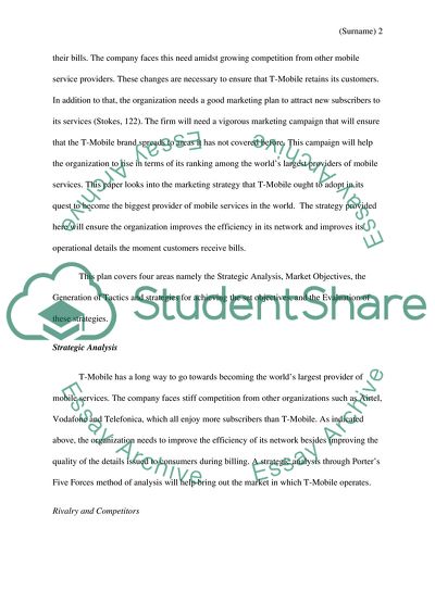 Marketing Plan for T-Mobile