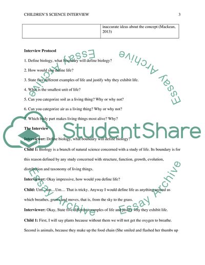 Childrens Science Interview