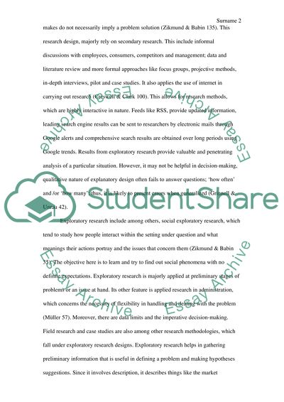 Types of Exploratory Designs