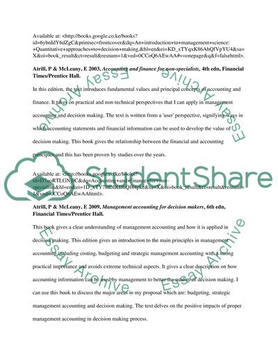 Management accounting paper decision making