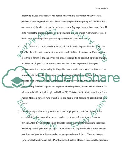 Leadership Model of Nelson Mandela