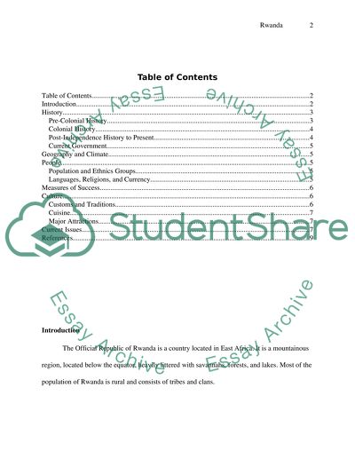 History, Geography, and Climate of Rwanda