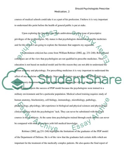 Should Psychologists Prescribe Medication to Their Patients