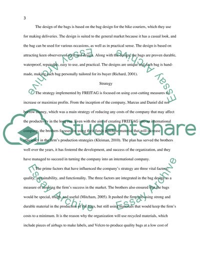 Resources, Strategy, Value Chain of the Freigtag Company