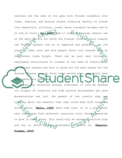 Foreign Investment and Joint Ventures in China