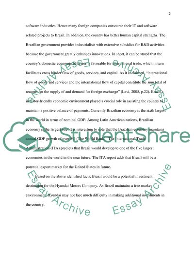 Investment Decision Selection Hyundai Motors & Brazil