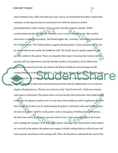 Comfort Theory in PACU Settings