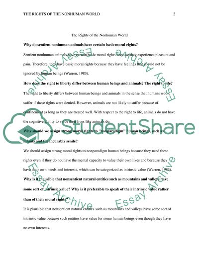 &quot;The Rights of the Nonhuman World&quot; by Mary Anne Warren