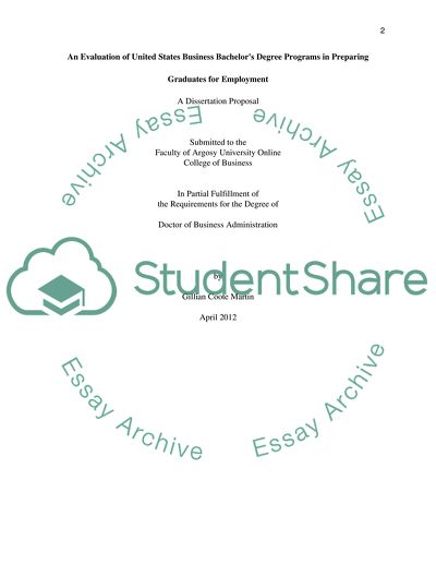 An Evaluation of United States Business Bachelors Degree Programs in Preparing Graduates for Employment