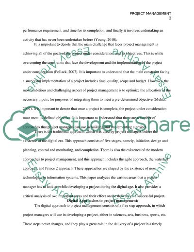 Digital Project Management - Developing a Project during the Digital Age