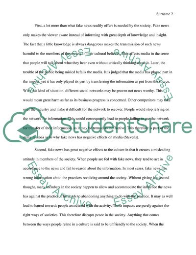 Fake News and Effect on Society