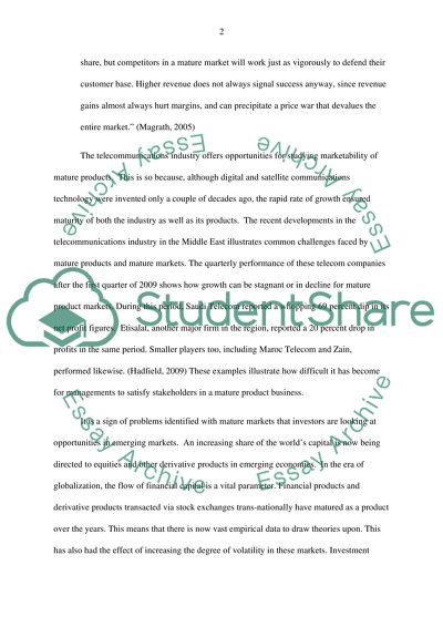 Competing in Mature Product Markets