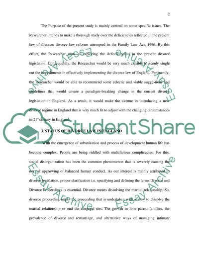 Status of Divorce Law in England