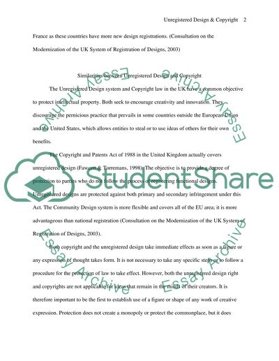 The Unregistered Design and Copyright