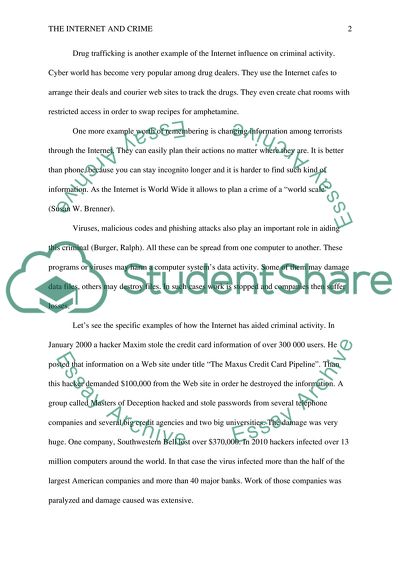 The Role of the Internet and Crime