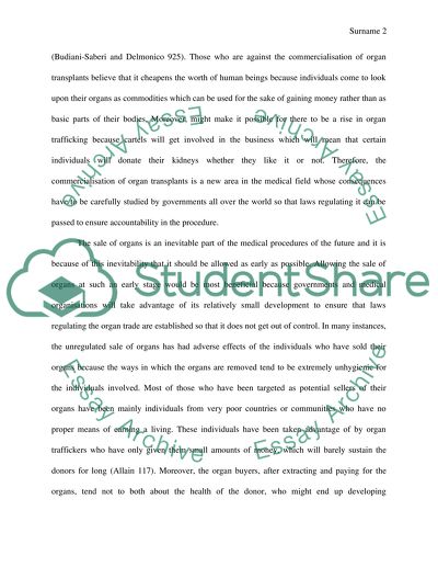 Commercialization of organ transplants