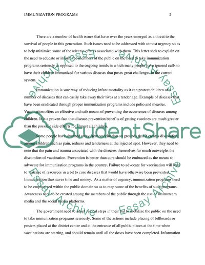 Importance of Immunization Programs and Vaccination