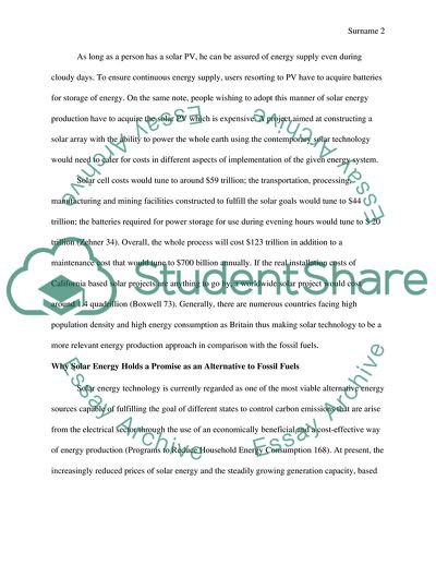 Energy for Today and Tomorrow: Solar Energy