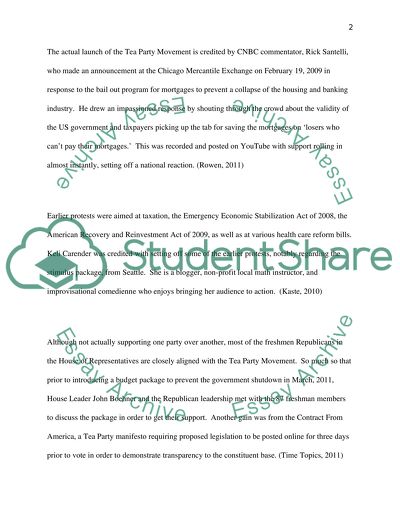 The Tea Party Movement