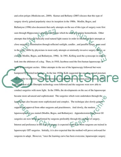 The Patient and Surgeon Benefits of Laparoscopic Gastro-Intestinal Surgery