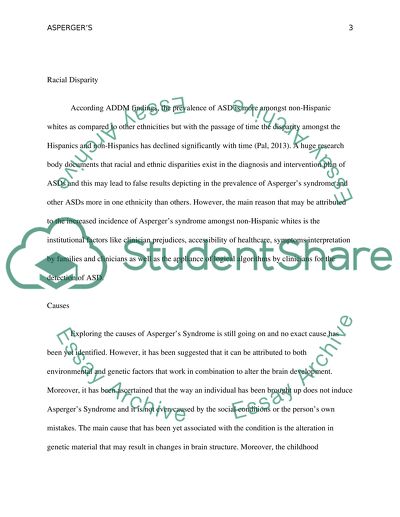 Aspergers Syndrome as a Form of Autism