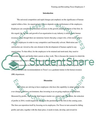 Training, Developing, and Rewarding Employees at Tesco