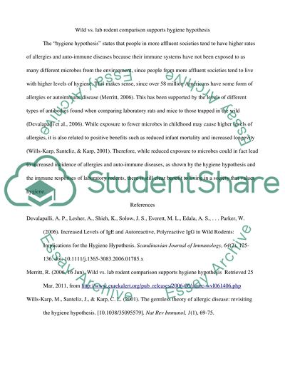 Wild vs. lab rodent comparison supports hygiene hypothesis