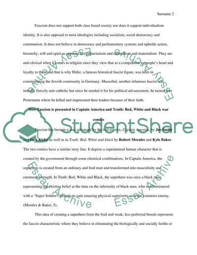 How fascism is presented in 2 war comics Captain America and Truth: Red, White and Black