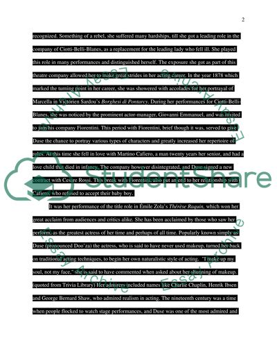 Biography to Eleonora Duse