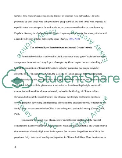 The Universal Subordination Of Women To Men