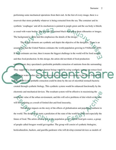 Visual Arts and Film Studies: The Designs for an Overpopulated Planet: No 1, Forager