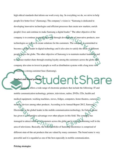 Organizational Objectives - Samsung Company