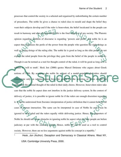 Noble Lie and Platos Republic