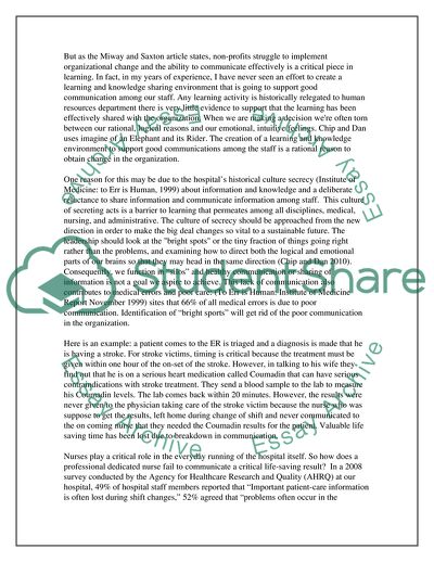 Change in a Healthcare Organization