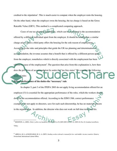 Rules and Practice Relating to the Exemption of Job-Related Accommodation from a Charge to UK Income Tax