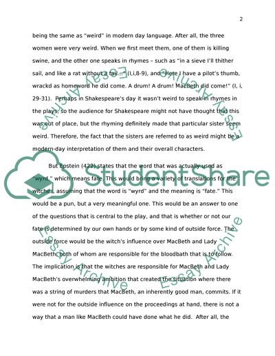 What do you consider to be the importance of witches in Macbeth