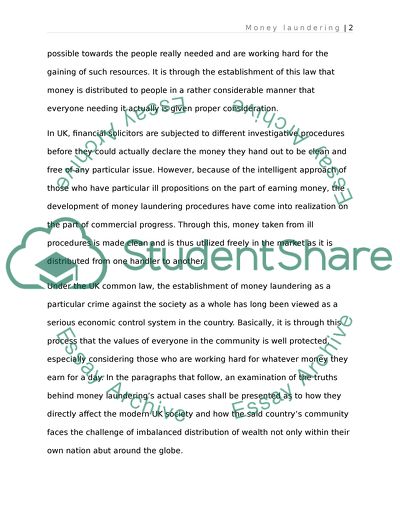 Laundering Control Law