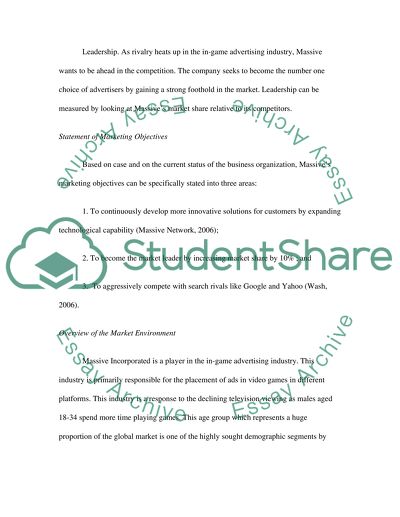 Video Game Company: Massive Incorporated