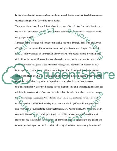 Psychology: Childhood sexual abuse