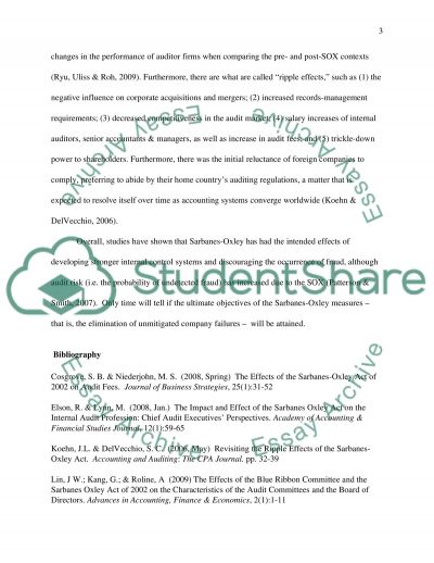 sarbanes oxley act essay example Sarbanes-oxley act of 2002 samantha sahni acc/561 july 9, 2013 dale stoeber sarbanes-oxley act of 2002 titled after promoters, “us senator paul sarbanes and us. sarbanes oxley act essay example Sarbanes-oxley act of 2002 samantha sahni acc/561 july 9, 2013 dale stoeber sarbanes-oxley act of 2002 titled after promoters, “us senator paul sarbanes and us.