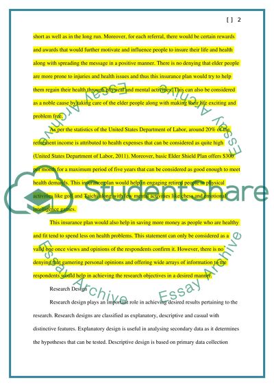 Marketing research insurance program