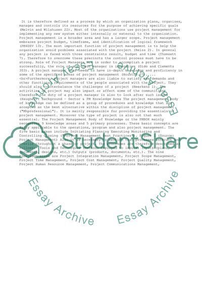 Role of Project Managers in the Wembley Project