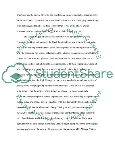 High Classical and Hellenistic Art