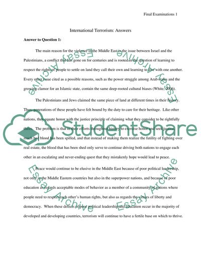 International Terrorism Q&A