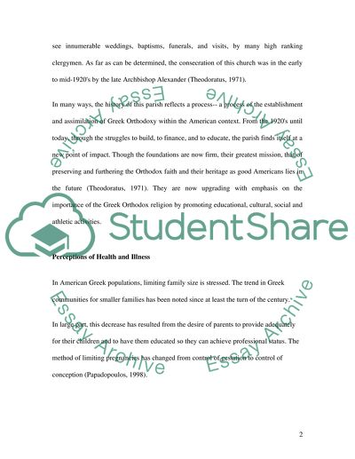 Environment, Culture, Ethnicity and Health