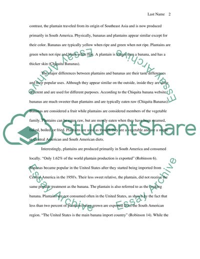 The Plantain versus the Banana
