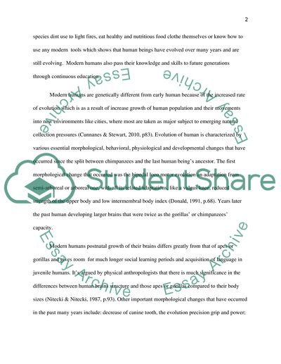 The Current Evidence of Human Evolution