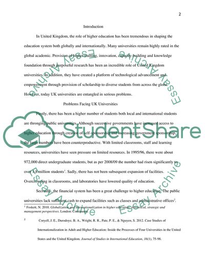 Analysis and Review of Issues Affecting UK Universities