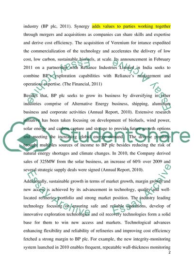 Examine the Following Issues of British Petroleum