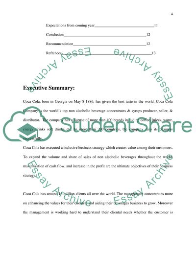 Coca Cola Strategic Situation: Current and Future